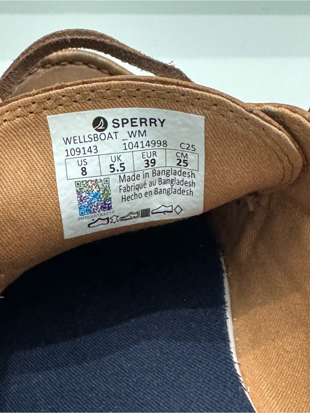 NWOB Sperry Wellsboat Brown Leather Boat Shoes Plush Step Women’s Size 8 - Picture 7 of 7